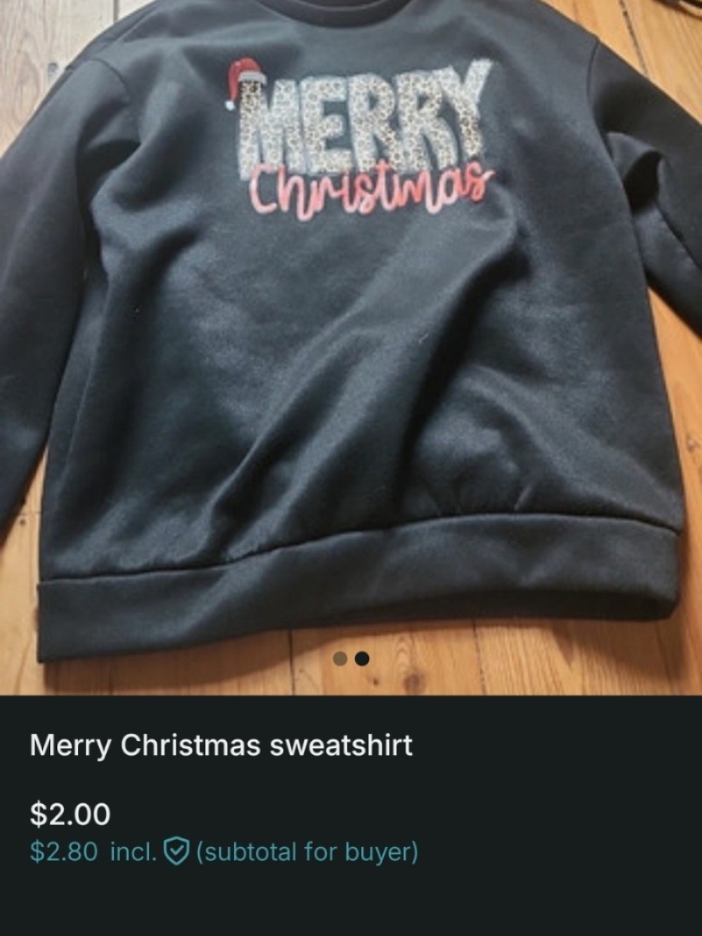 Men's Black 'Merry Christmas' Crewneck Sweatshirt